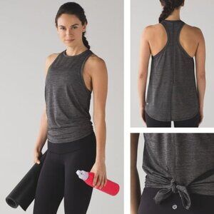 LULULEMON Hot Like Agni Singlet Sz 4 Heathered Black